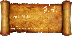 Fogl Alda névjegykártya